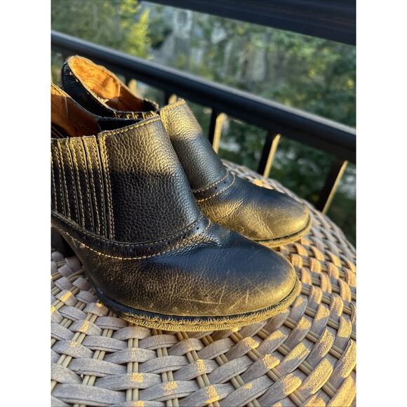 BOC Born Concept Casual Ankle Bootie Women 9 US 40.5 EU 3"Heel Black Leather - Picture 4 of 16
